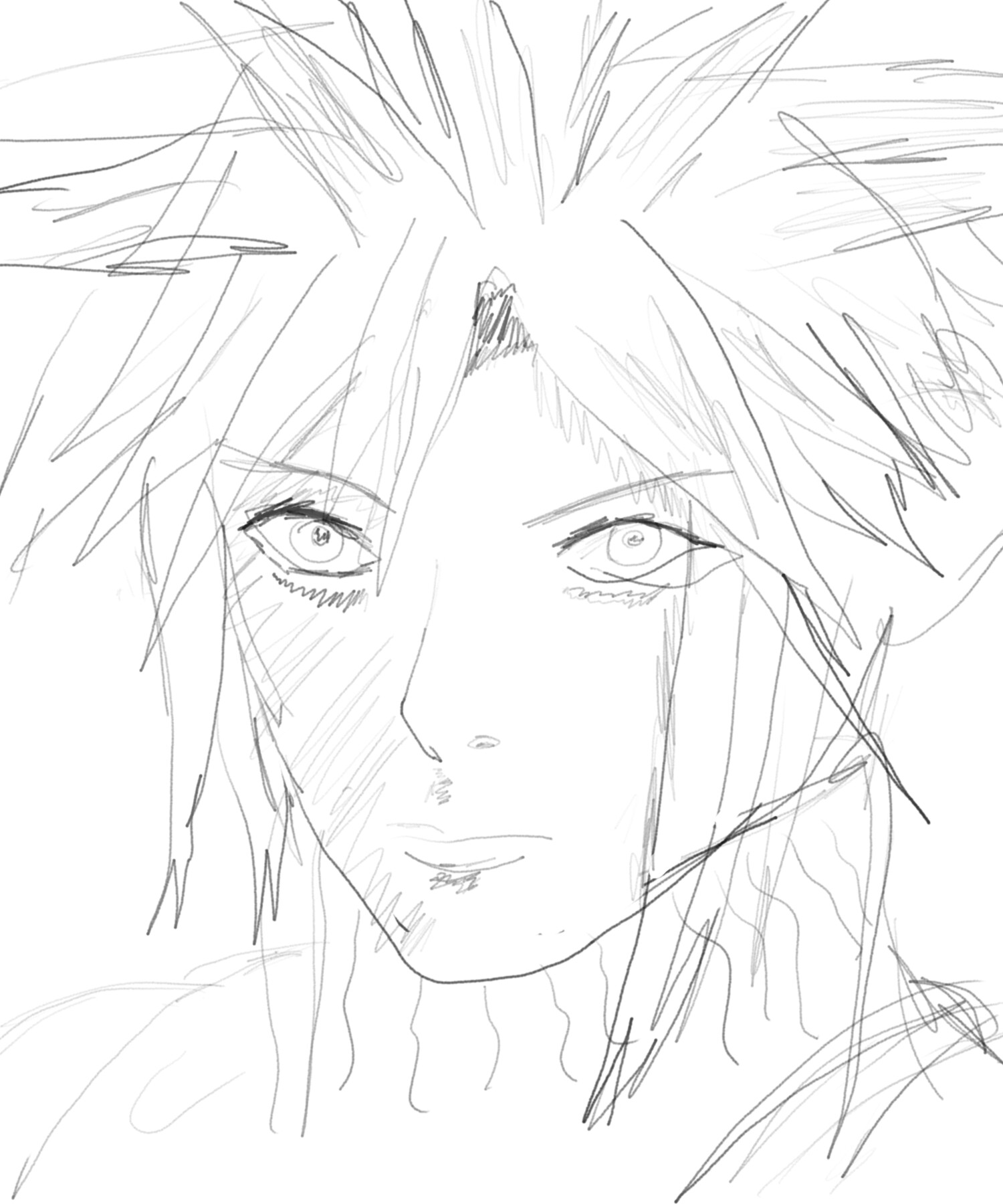 My drawing of cloud strife i know its bad  rFinalFantasy
