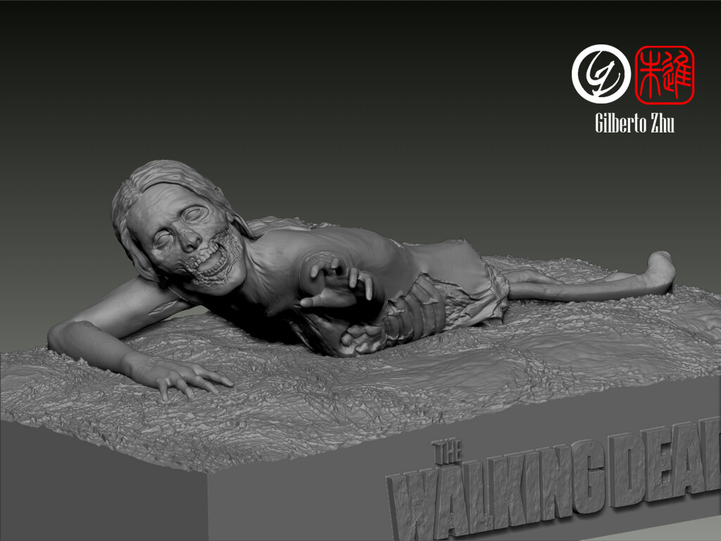 Walking dead bicycle girl figure on sale