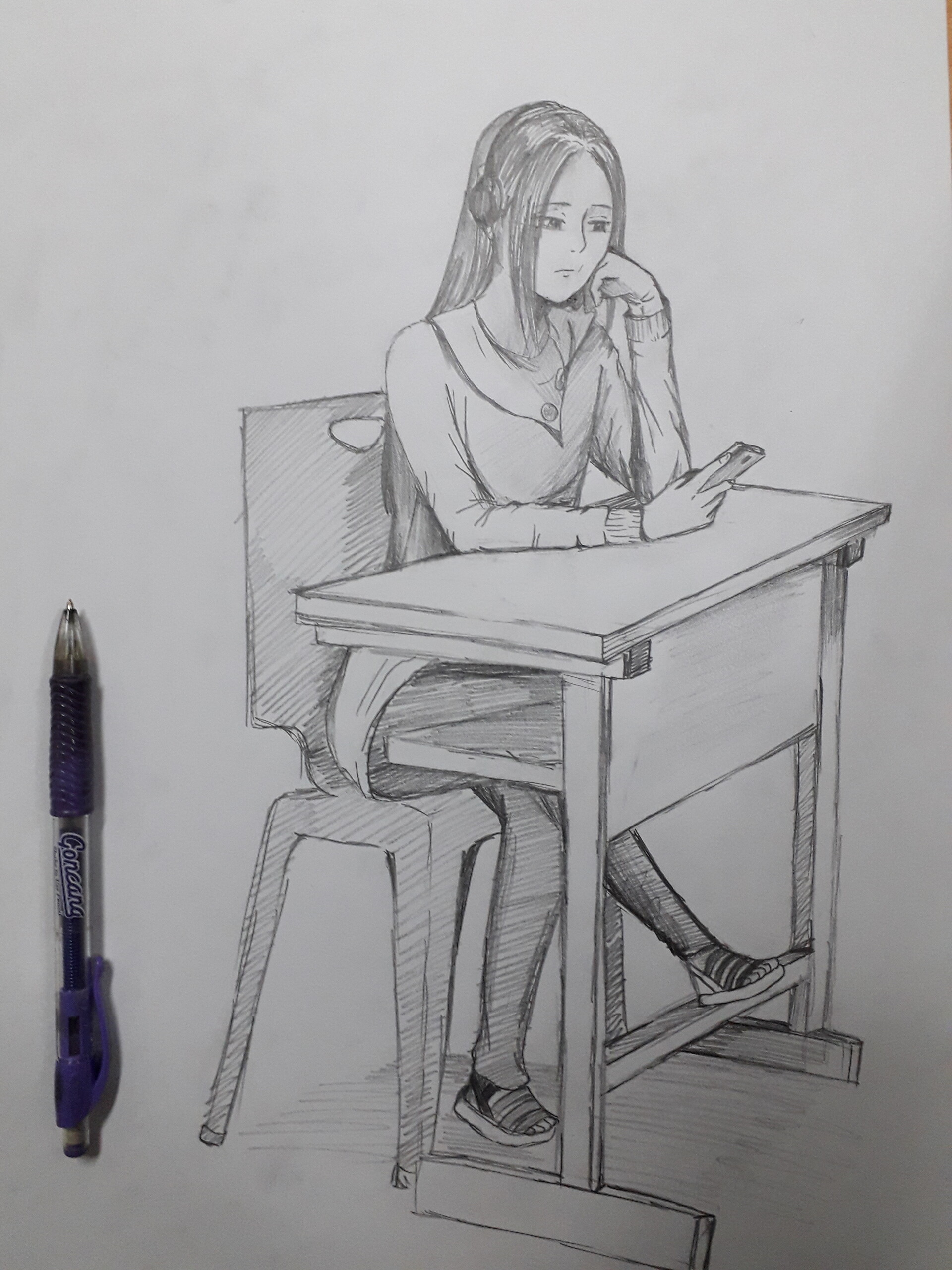 Qistina Zulkifli - Art Practice - Draw Anime Boy