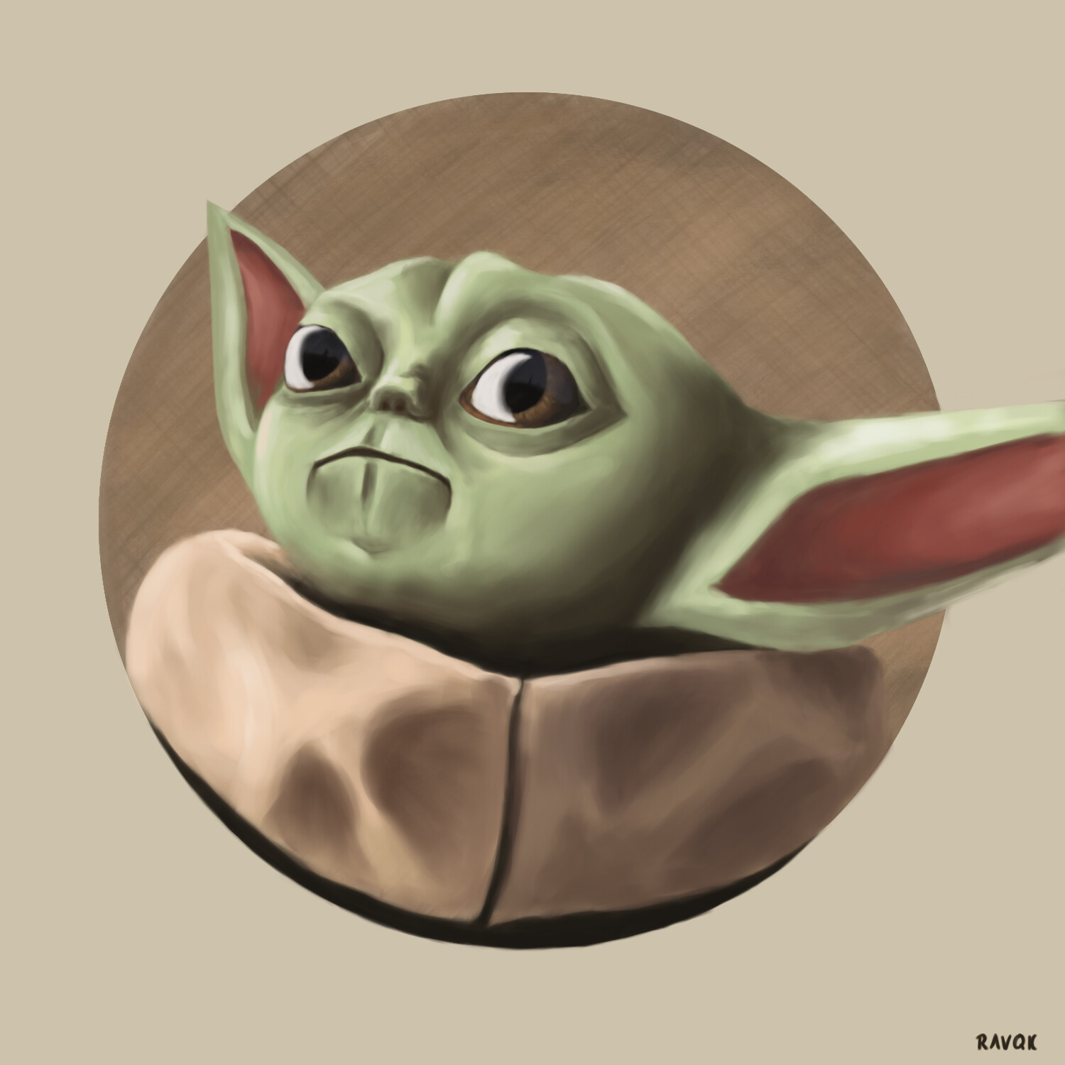 Artstation Baby Yoda Fanart Pawel Rauqk Kieltyka