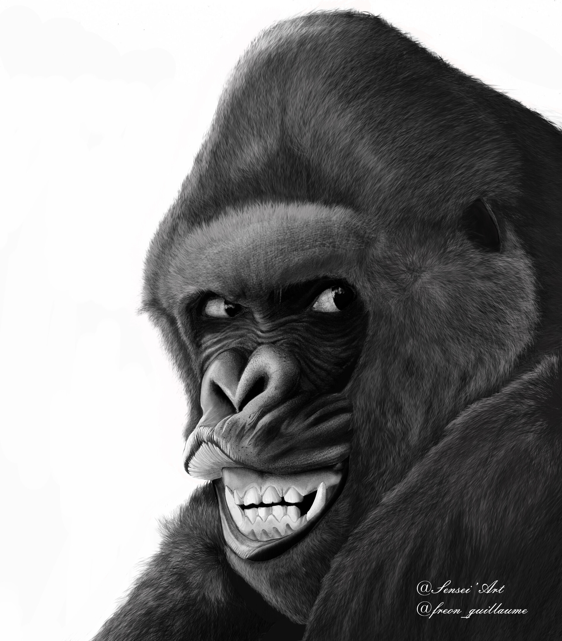 Artstation We Don T Teach The Old Monkey To Make A Face Or A Selfie Guillaume Freon