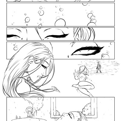 Samantha branch page 1 line art