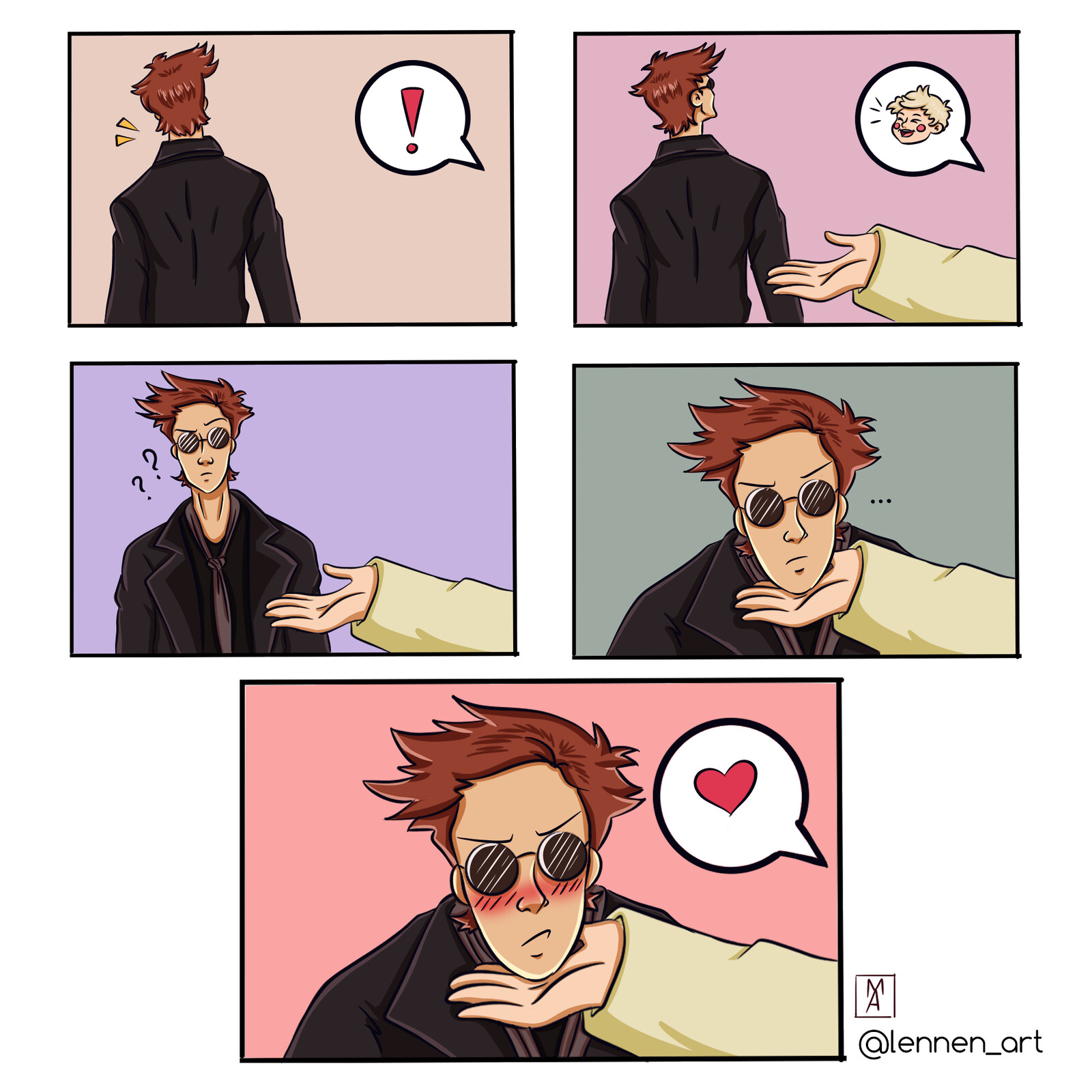 good omens comic strip lennen art