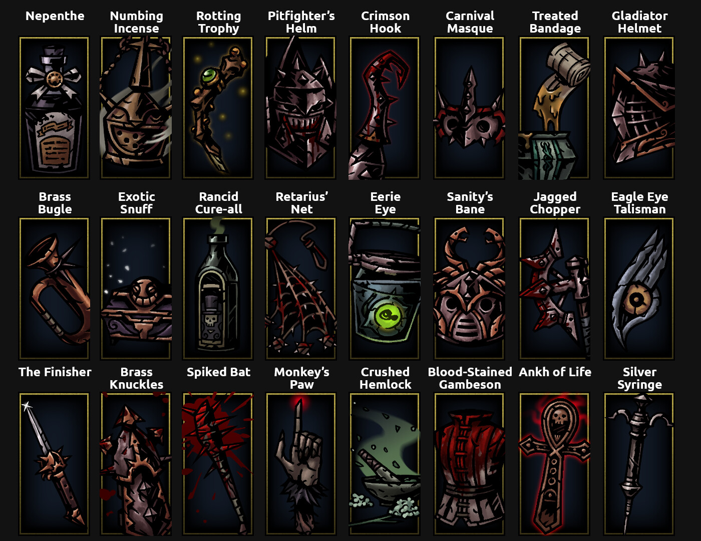 darkest dungeon trinkets for each class