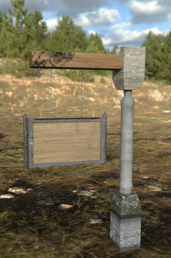 ArtStation - All in one package - 5 Old sign Models - Low Poly