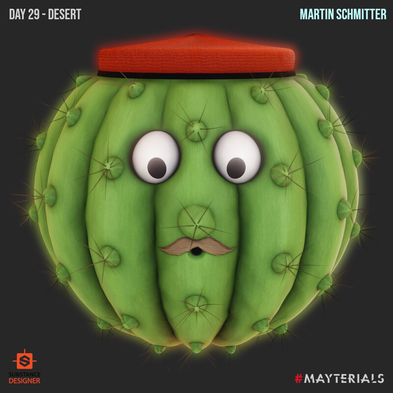 Mayterials - Day 29 - Desert (Stylized cactus character)