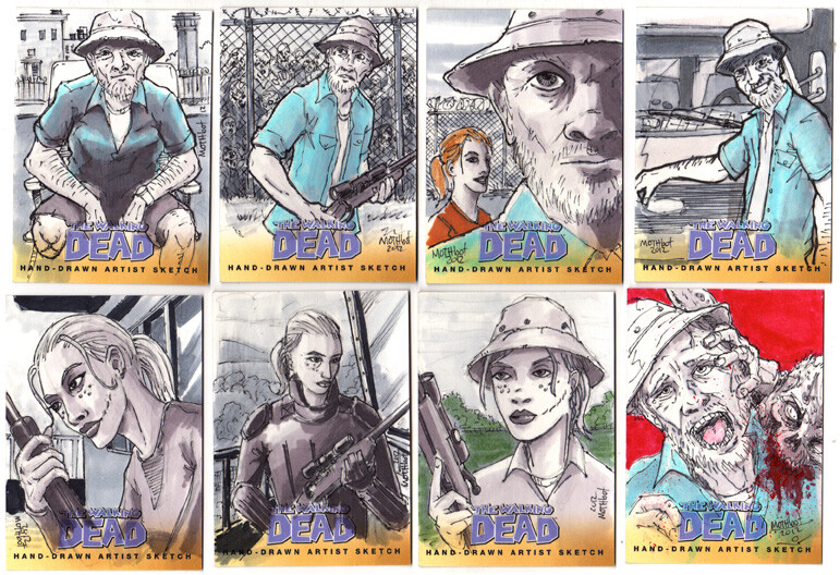 Walking Dead Comic Sketch Cards. Dale and Andrea