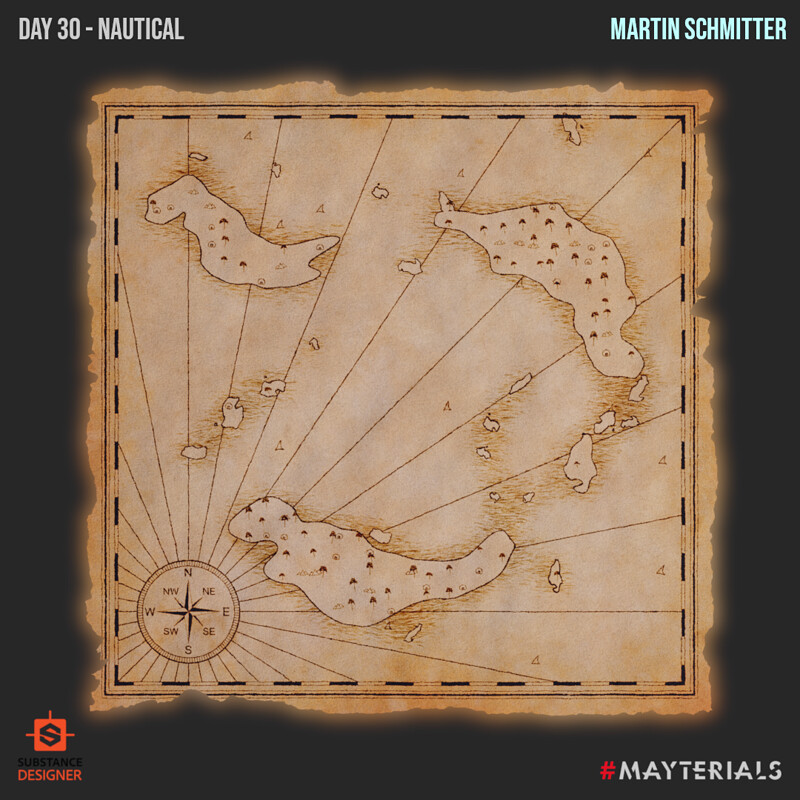 Mayterials - Day 30 - Nautical (Stylized nautical map)
