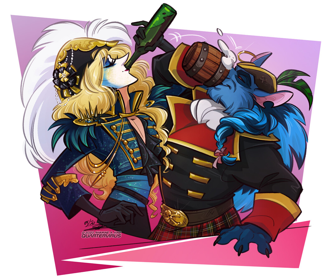 It's been a hot minute since Louis and Horace shared the screen together, my two most piratical OCs sharing a very non-Neopets-friendly drink in celebration of Alestorm's new release.