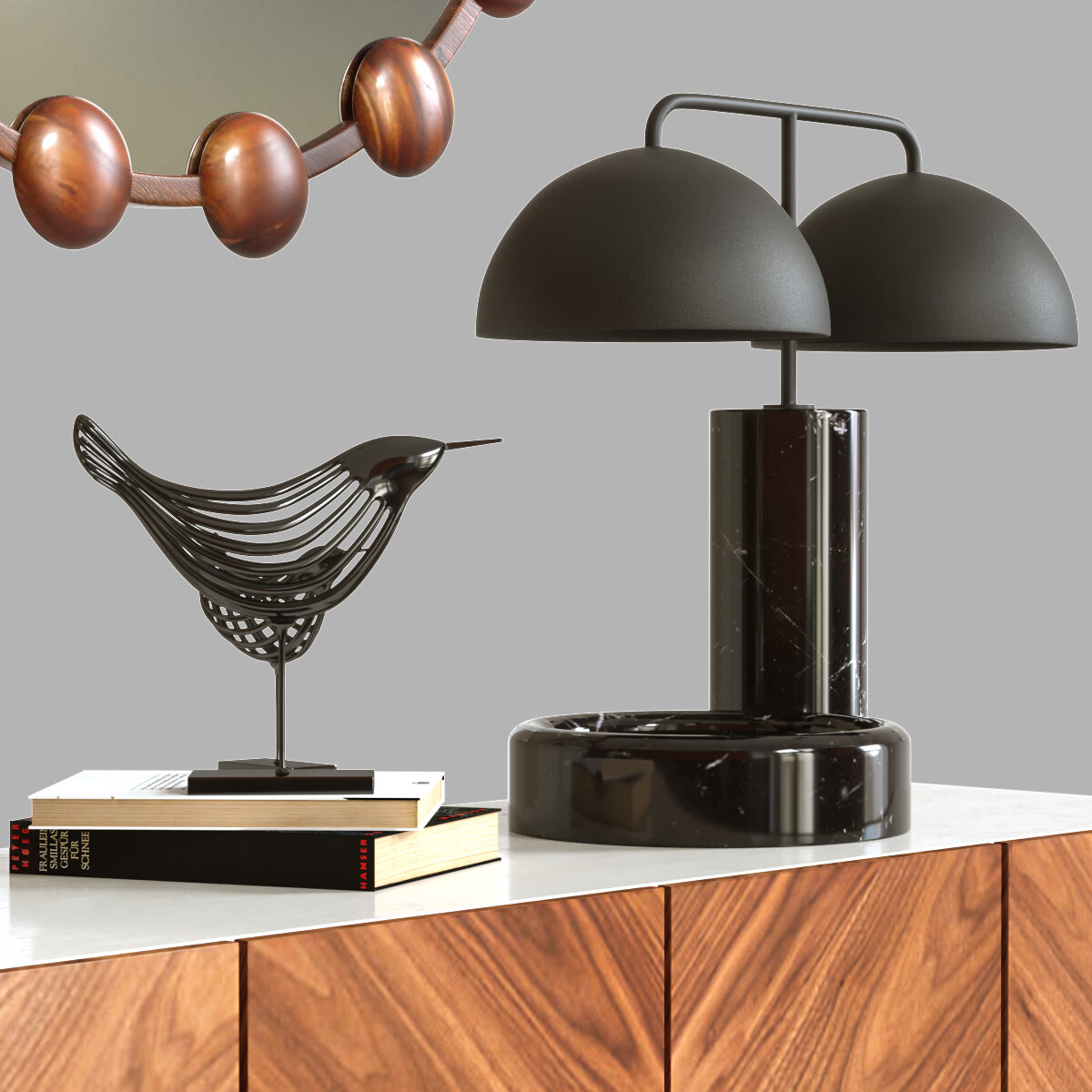 Domes black outlet marble table lamp