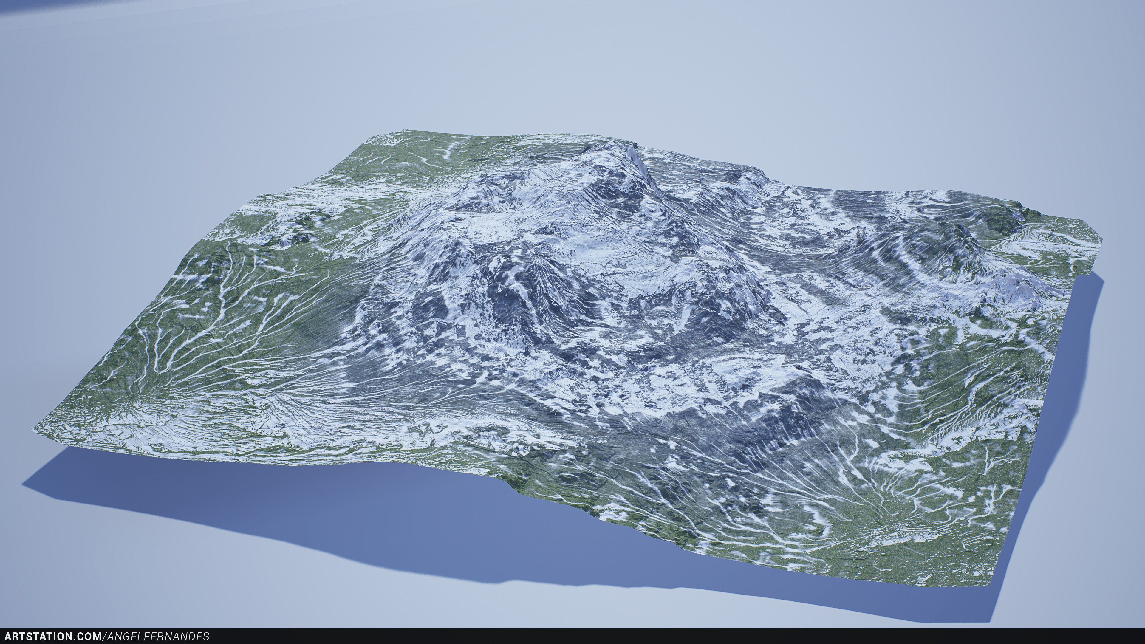 Background mountain I did in World Creator. Textured in SD.