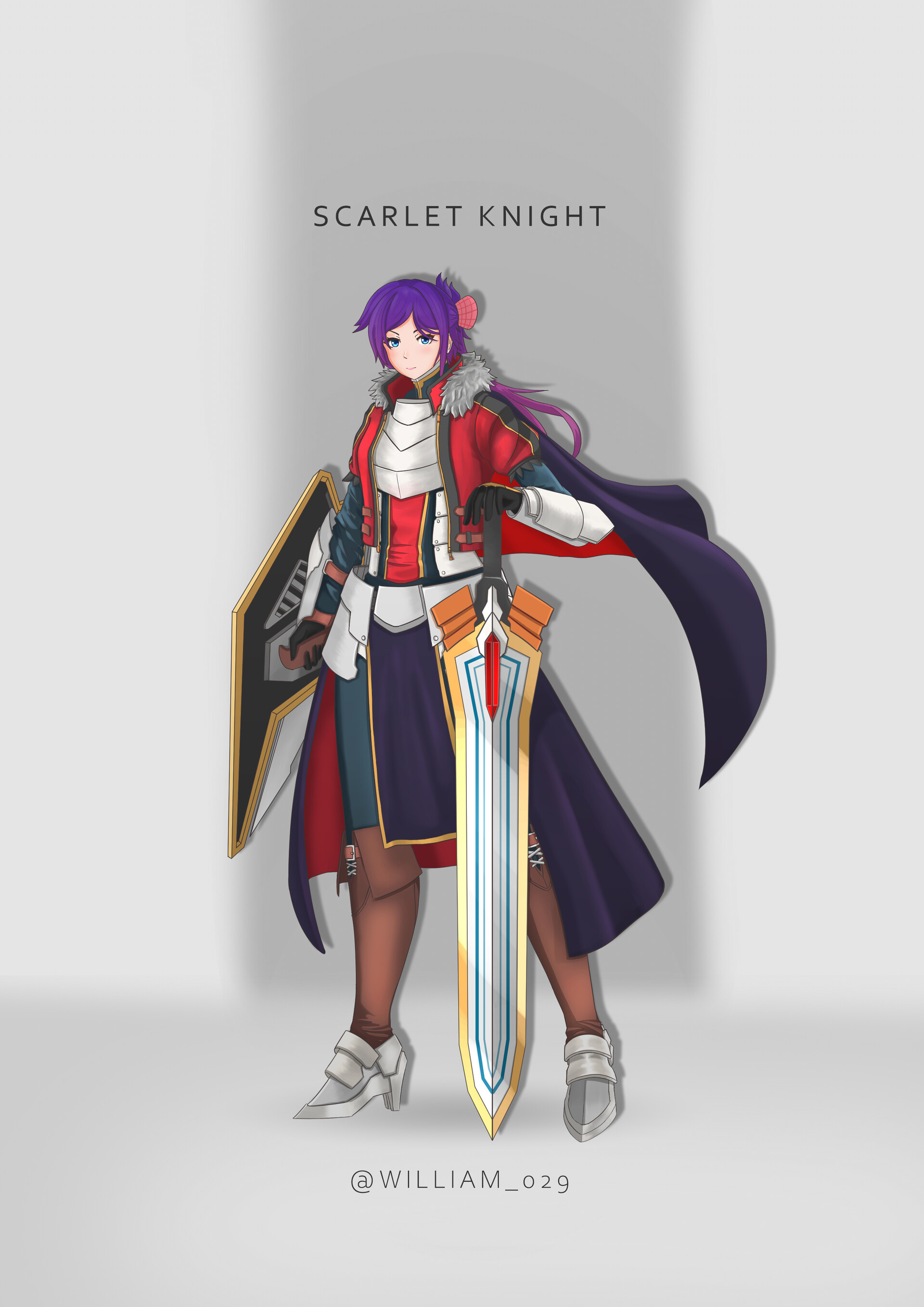Artstation Original Character Design Scarlet Knight William Surya