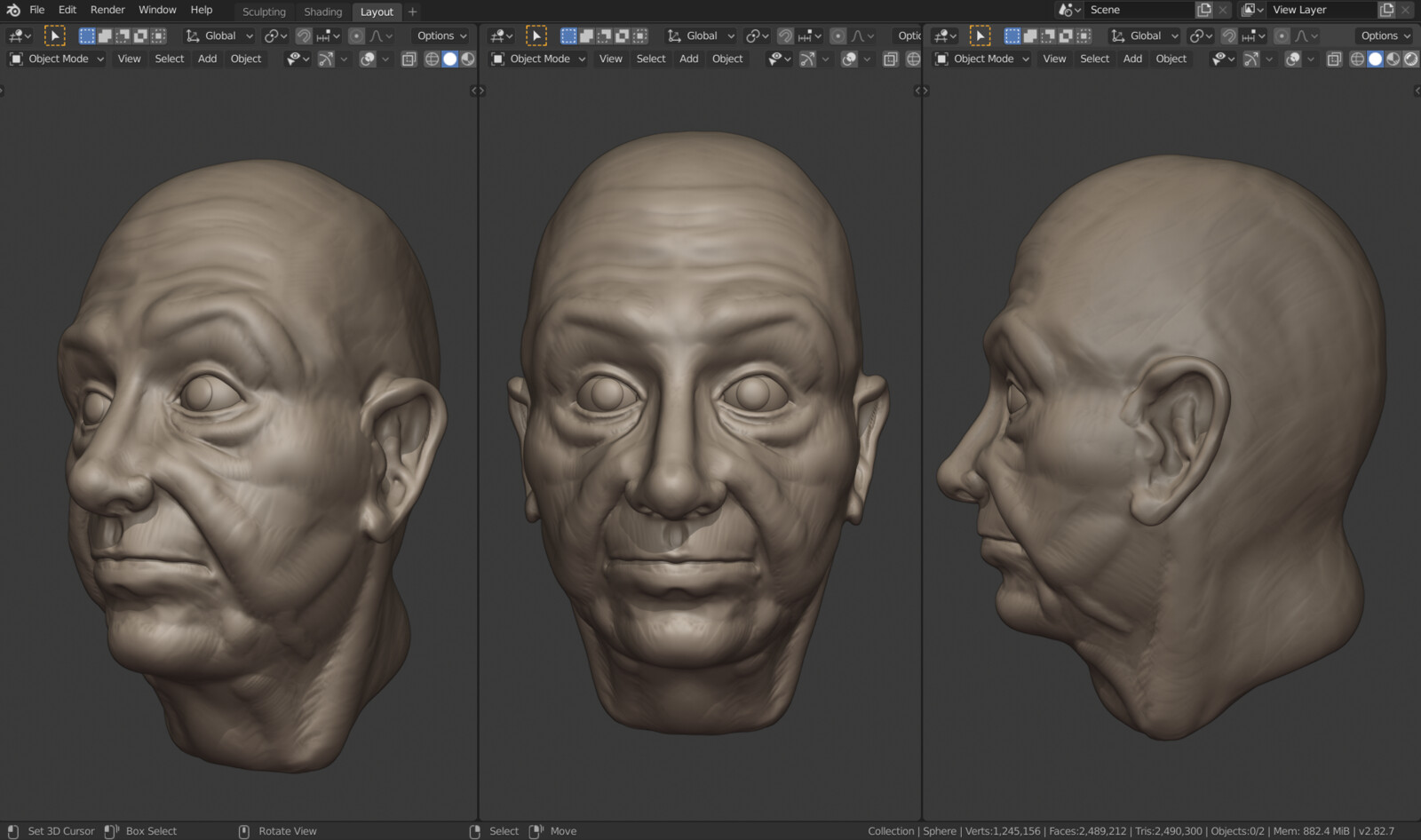 Ryan King - Old Man Bust Sculpture