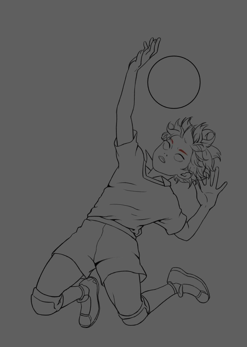 photo Hinata Shoyo Black And White Drawing artstation haikyuu hinata shoyo 2020