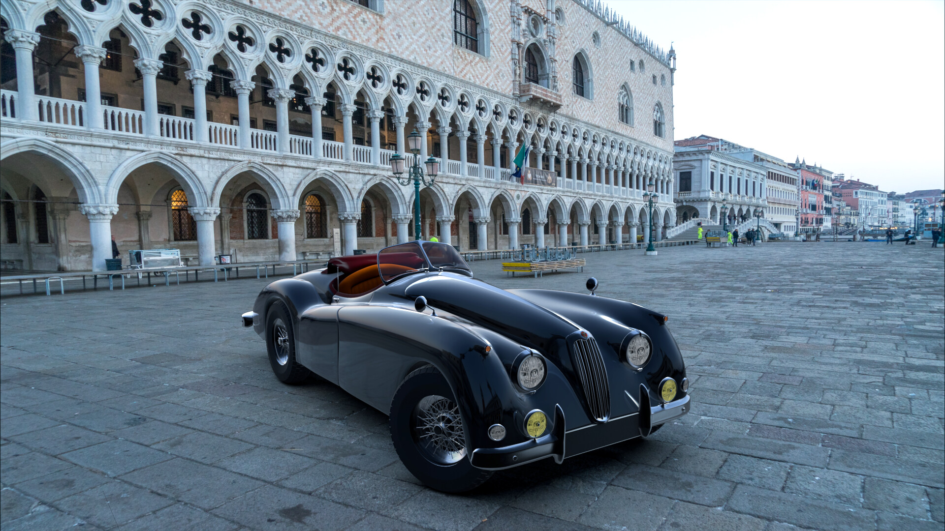 Artstation Jaguar Xk 140 Vintage Car 3d Model Abhishek Sain