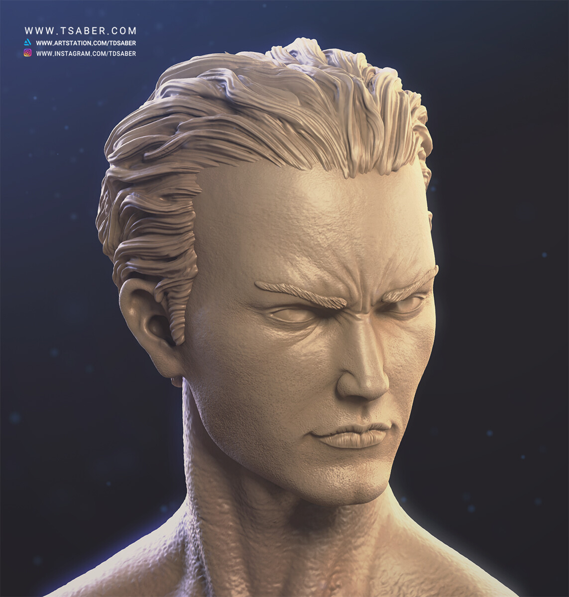Taregh Saber Gunslinger Close up portrait