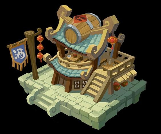 I found an adorable concept of a Sake house on  Pinterest. 