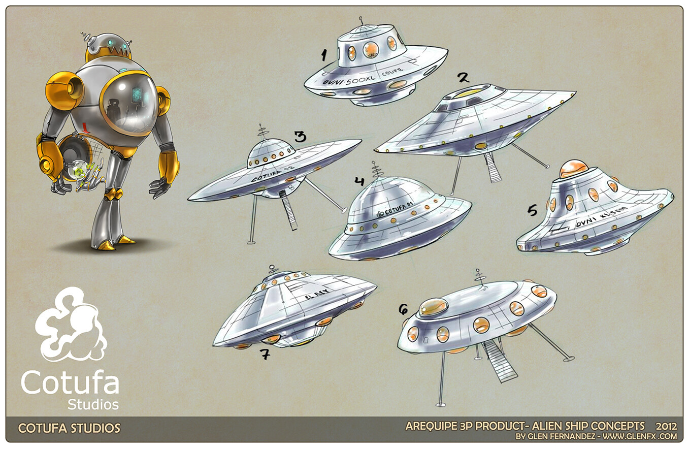 Concepts for the ship and Robot.