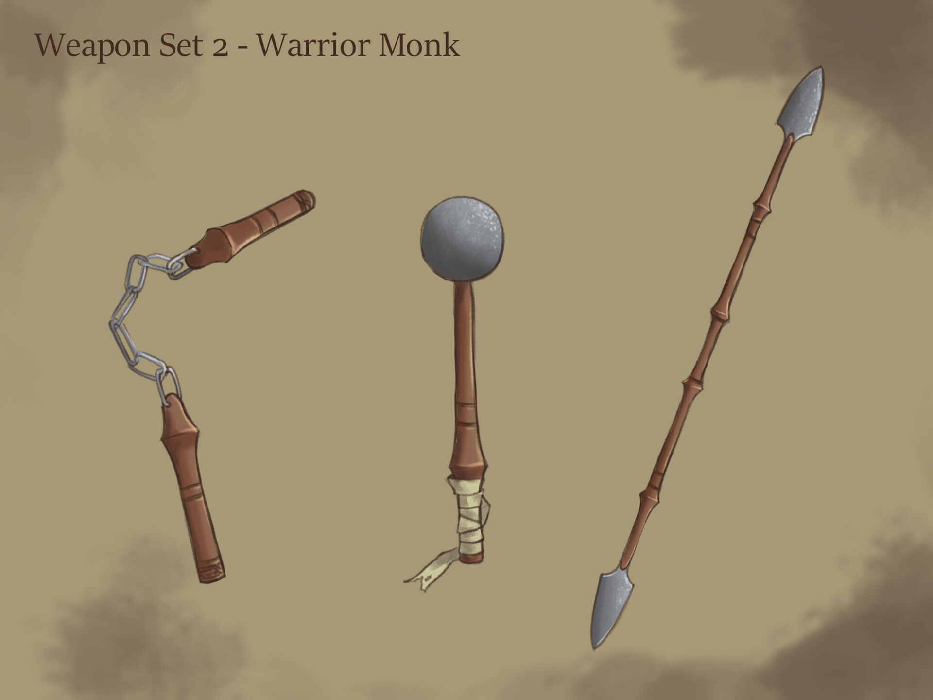 ArtStation Weapon Set 2 Warrior Monk
