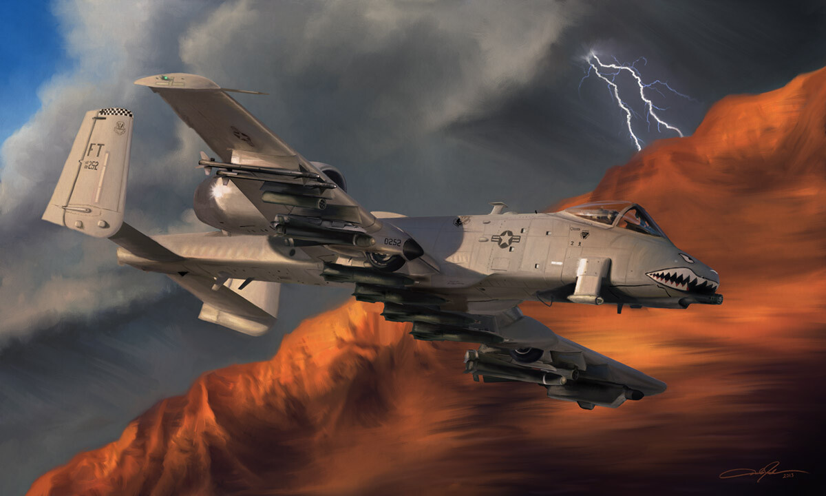 Thunderbolt II. Digital Painting by Dale Jackson. Completed Work. Prints Available at: https://pixels.com/featured/thunderbolt-ii-dale-jackson.html