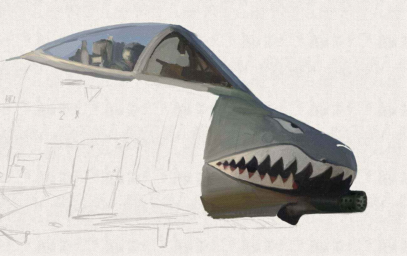 Thunderbolt II. Digital Aviation Art. Work in Progress. ArtRage Digital Painting.
