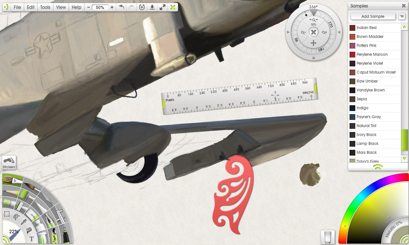 Thunderbolt II. Digital Aviation Art. Work in Progress. ArtRage Digital Painting.