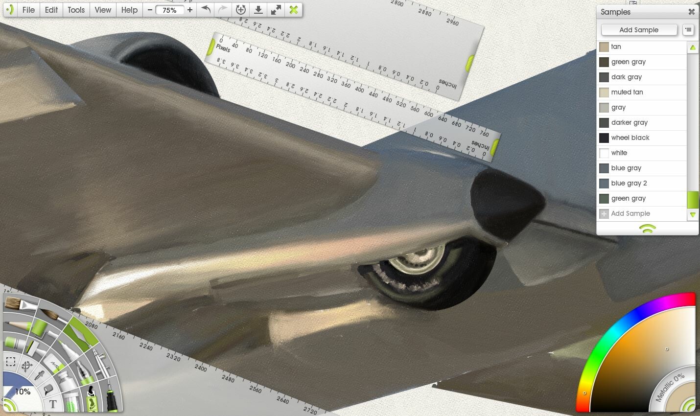 Thunderbolt II. Digital Aviation Art. Work in Progress. ArtRage Digital Painting.