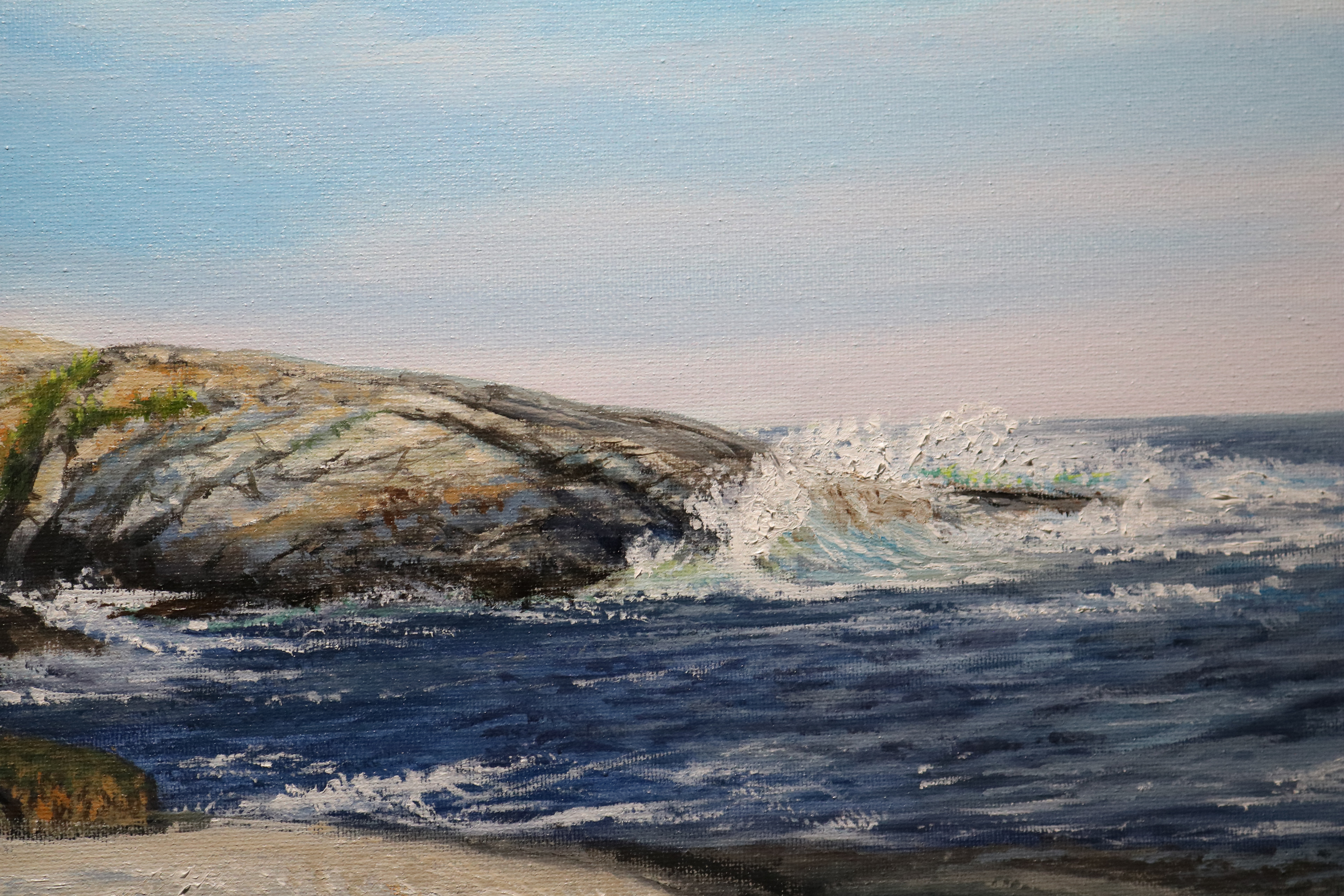 Peggys Point Lighthouse. Oil painting. Work in progress
