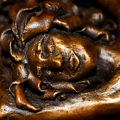 Elana lederman resize bronze figure face close up