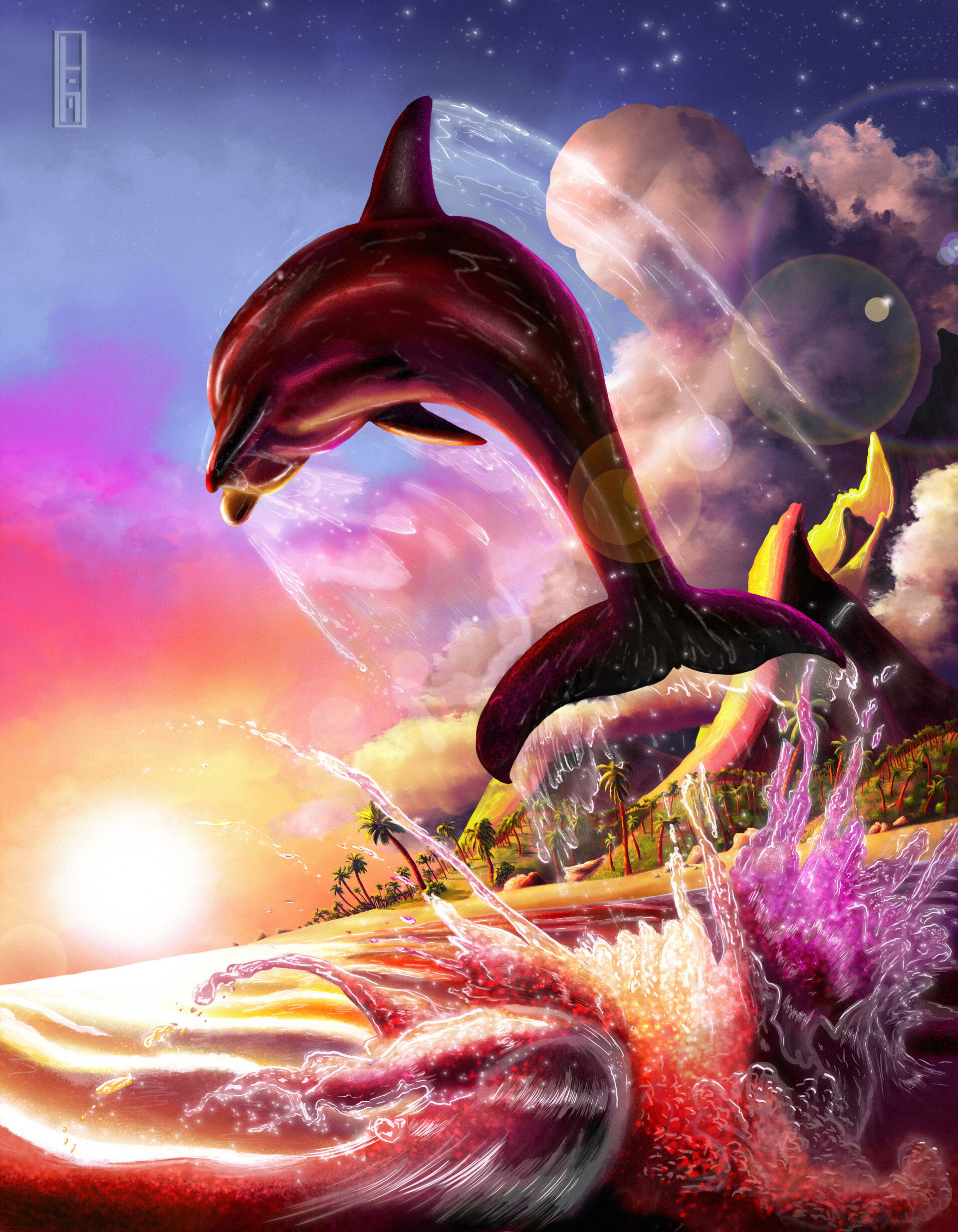 Liam Manning - Dolphin Sunset 2019, image size:1920x2469