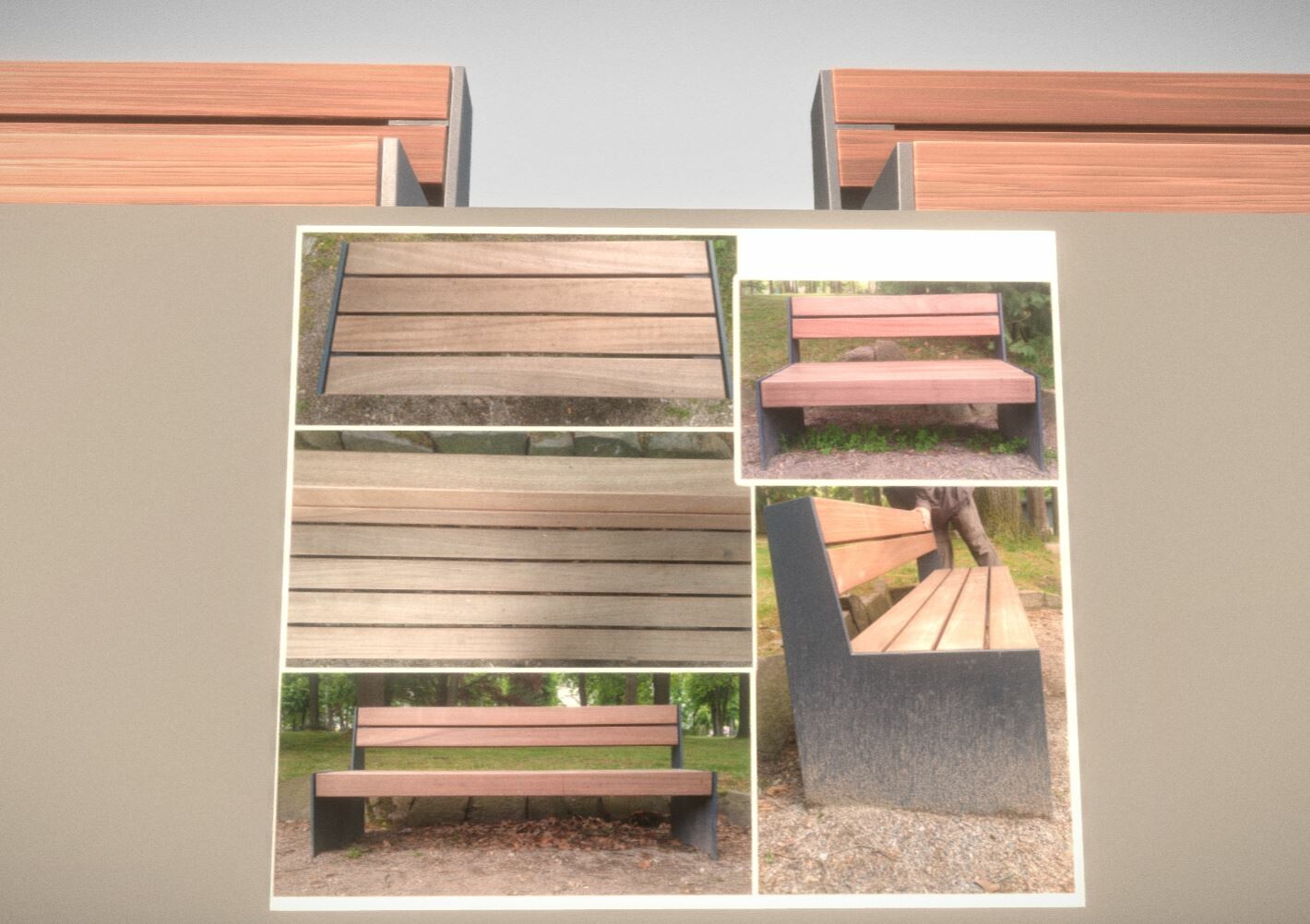 The referenz picture of this park bench. 