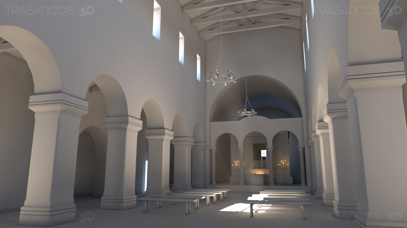 Light test. Raw render of the interior.