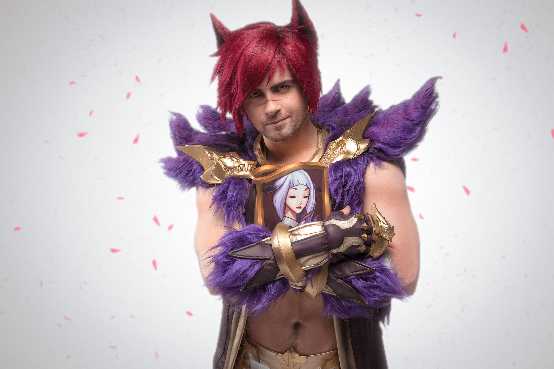 League of Legends LOL The Boss Sett Red Cosplay Wig - Including Ear