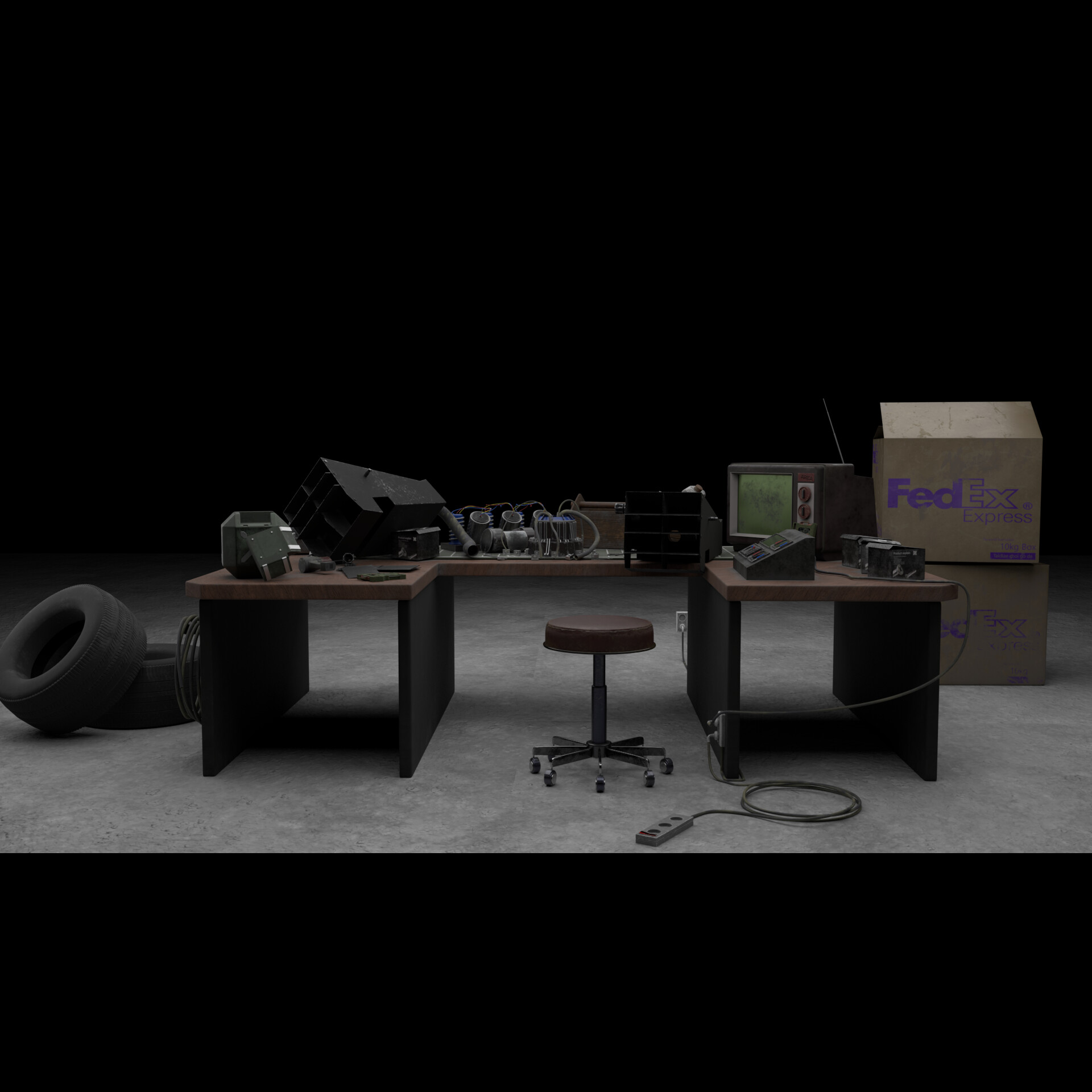 ArtStation - Garage Work Table