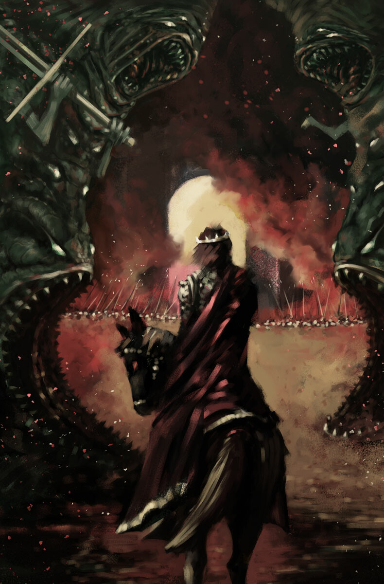 Gates of Arunmen. Illustration for The House of Sacrifice by Anna Smith Spark.