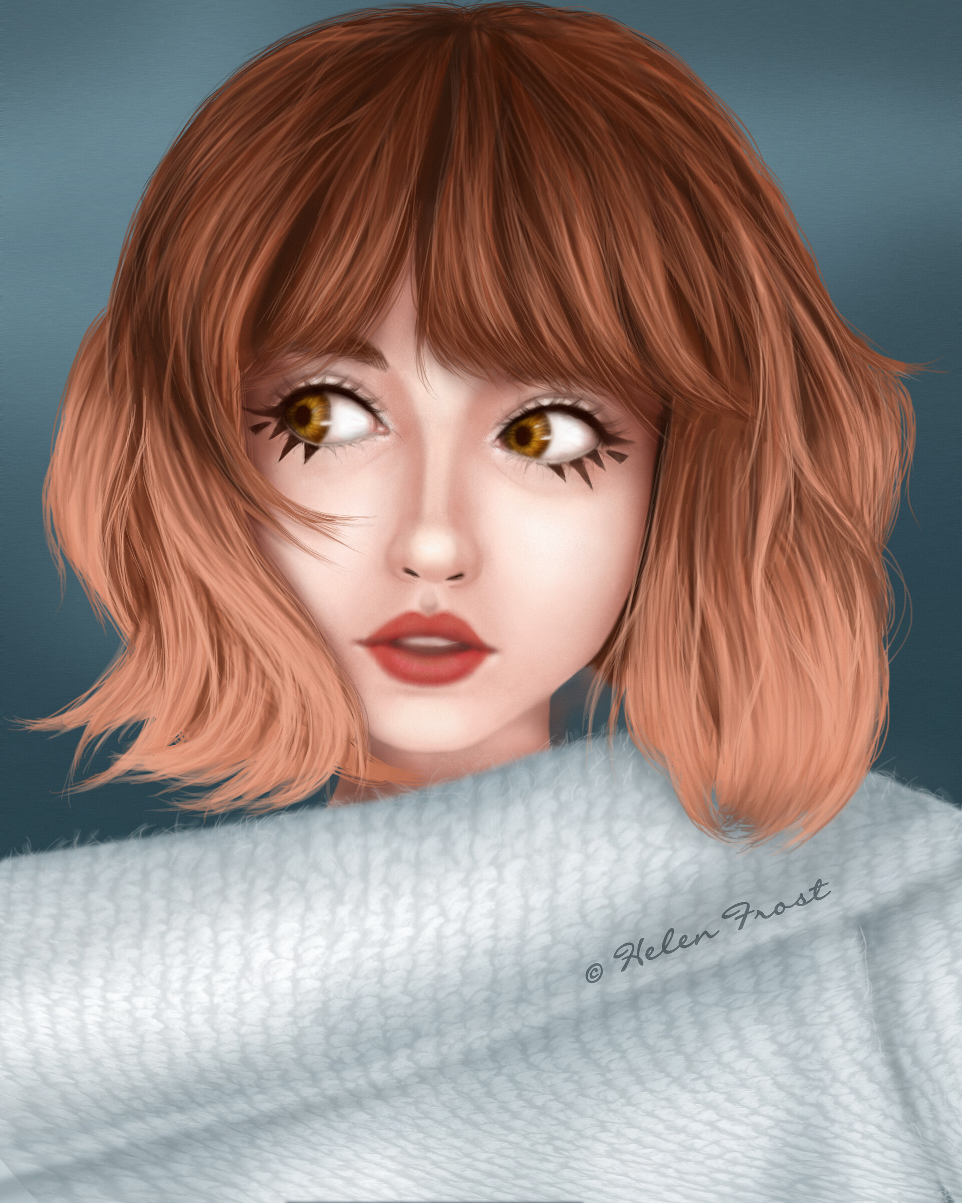 ArtStation - Art of a young girl with anime makeup