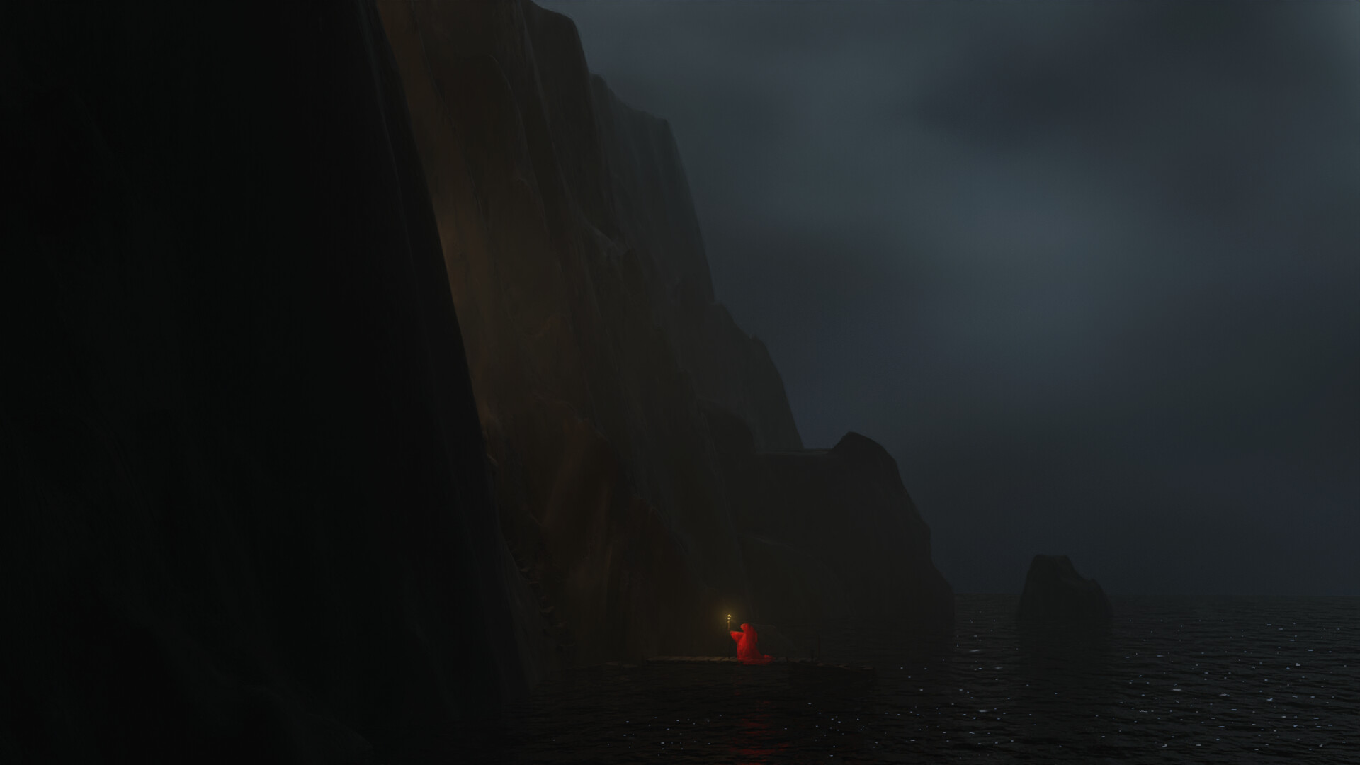 Artstation High Cliffs And Gloomy Night Louise Melin