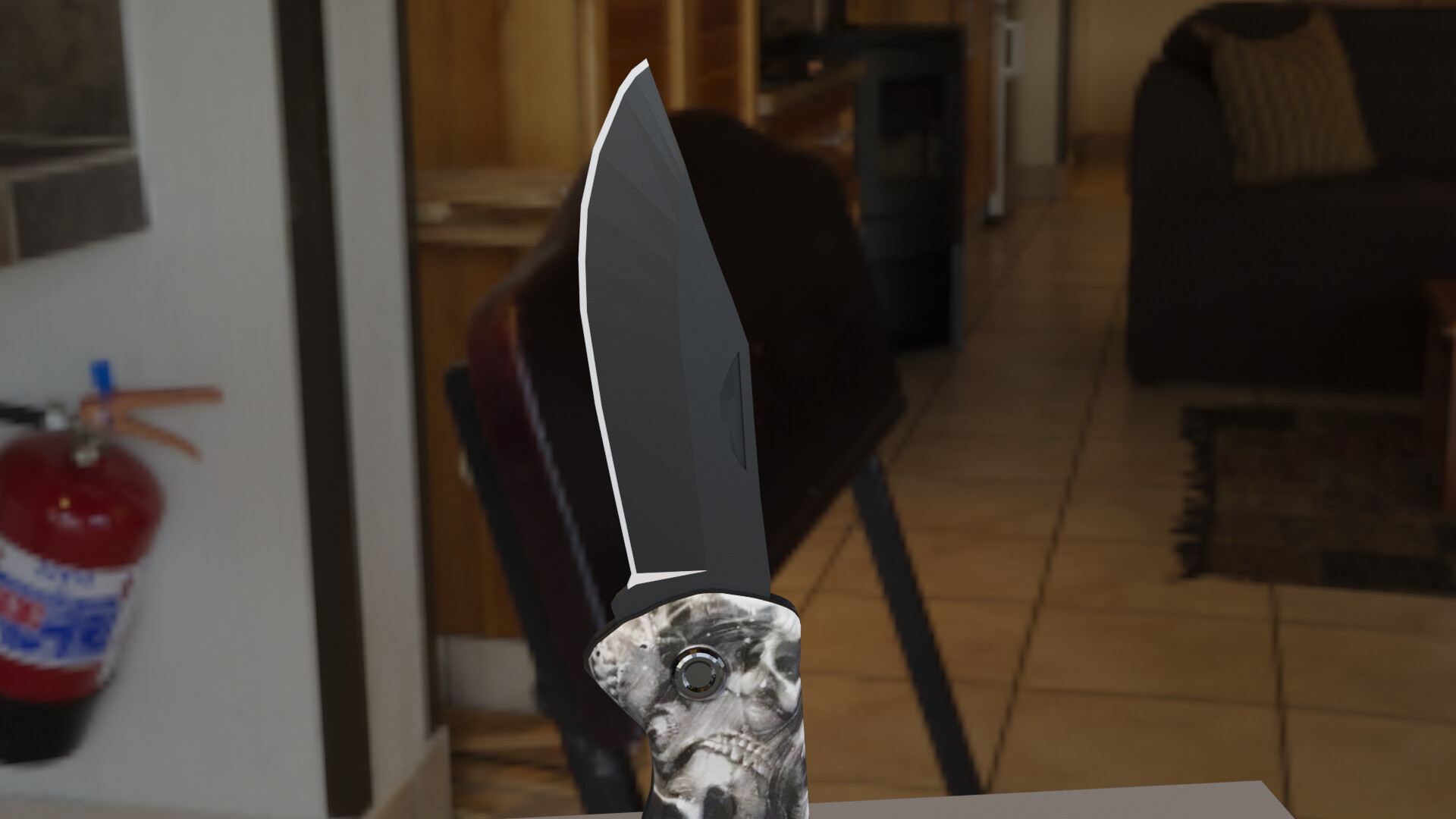 Artstation Skull Pocket Knife Raphael Rodrigues Frei