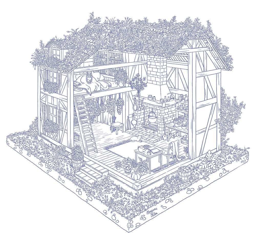 Coloriage - Maison de la sorcière