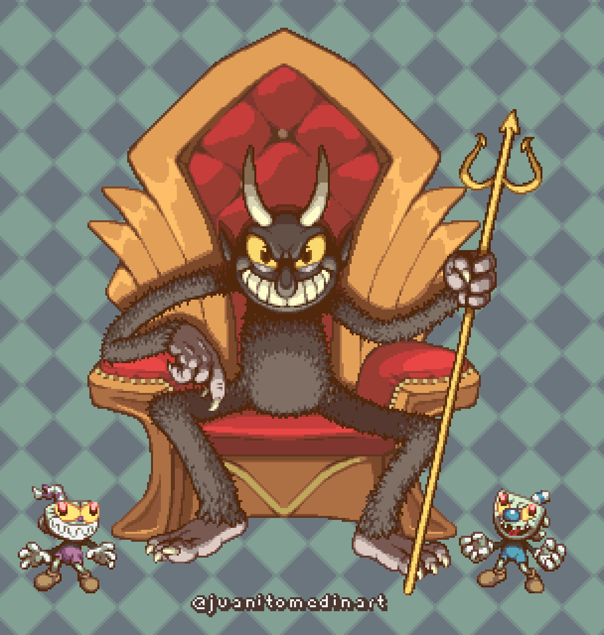 Pixel Art - Cuphead Characters and Bosses (Fan Art) .