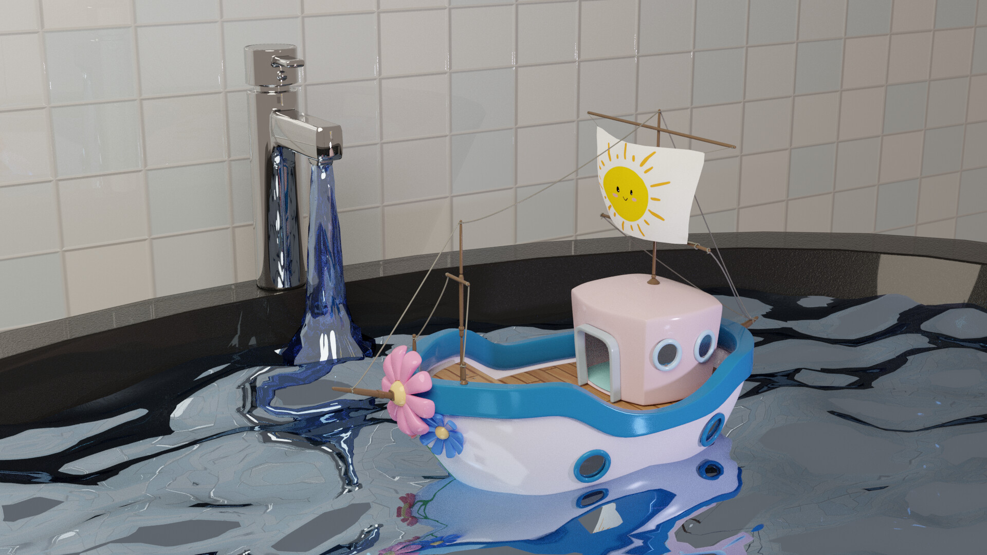 Toy boat in bathtub discount