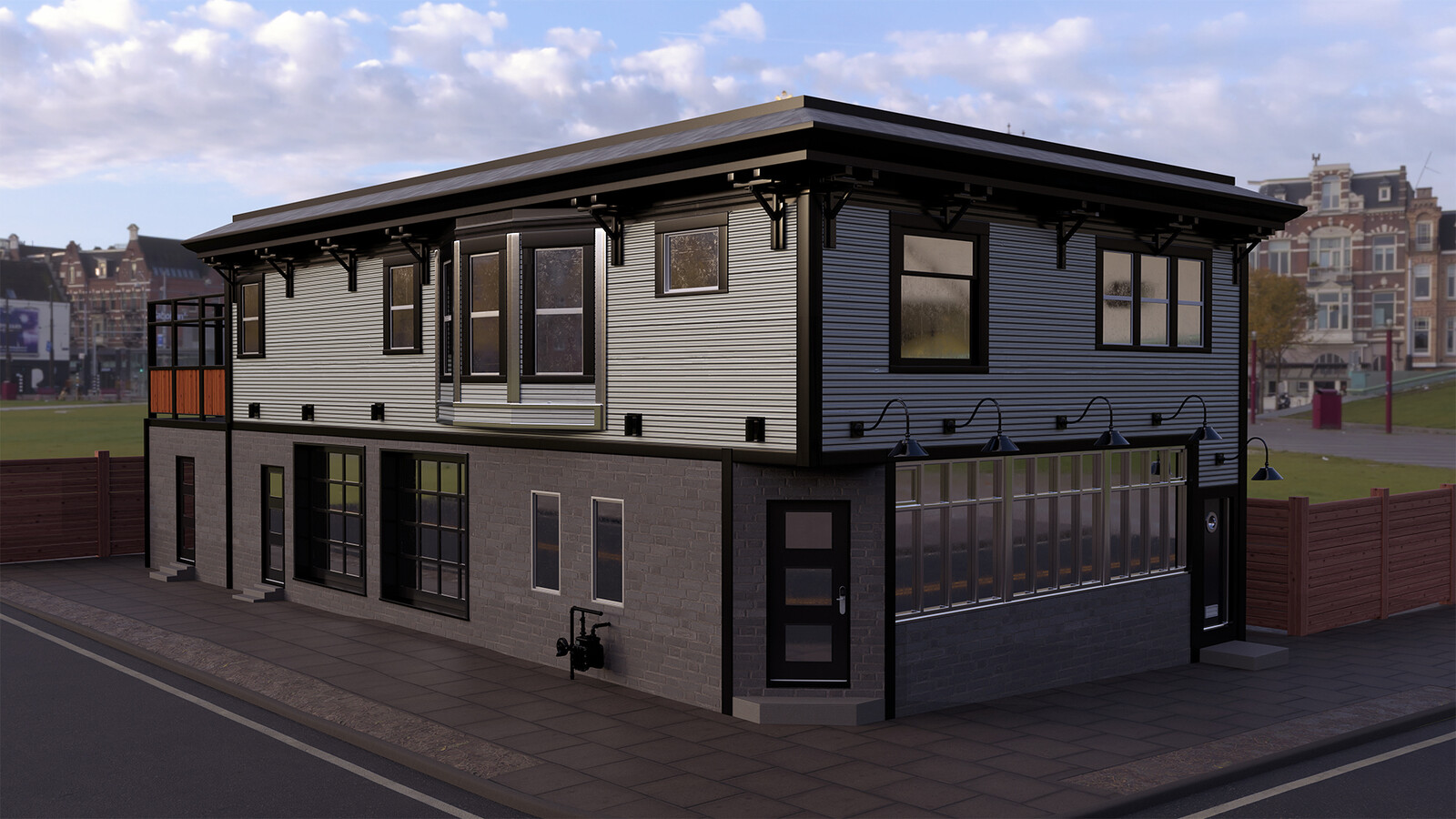 Retail Building Street Corner - Exterior
