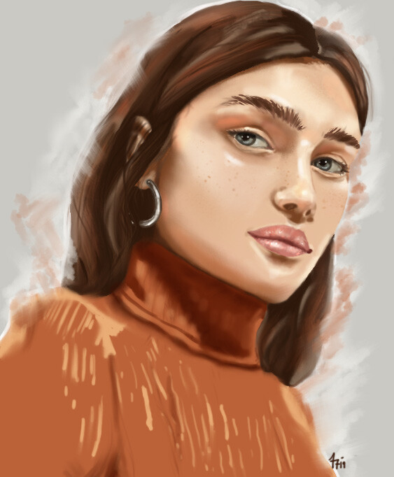 ArtStation Girl in Orange