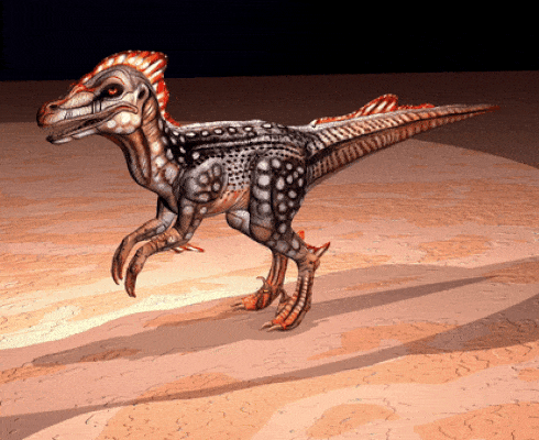 150312 - safe, artist:willow-s-linda, dinosaur, raptor, theropod,  velociraptor, feral, 2d, 2d animation, ambiguous gender, animated, blue  background, frame by frame, gif, perfect loop, running, simple background,  solo, solo ambiguous - Furbooru
