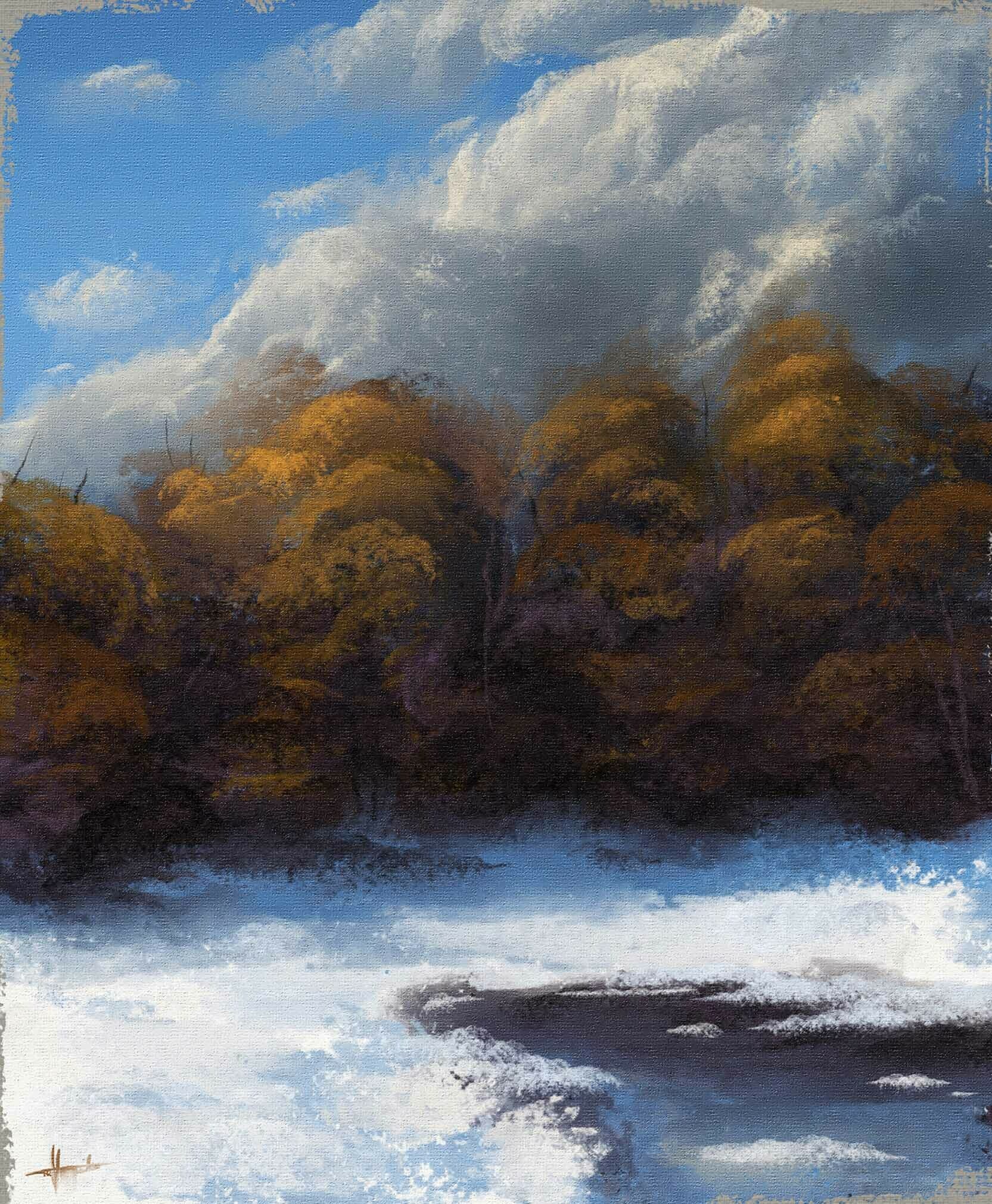 Artstation Winter Trees Digital Art Oil Painting Ma Brushes
