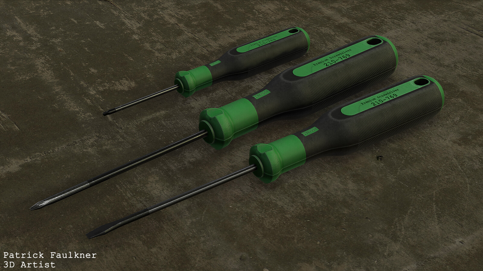 3 Screwdrivers - Flathead/Phillips/Squarehead