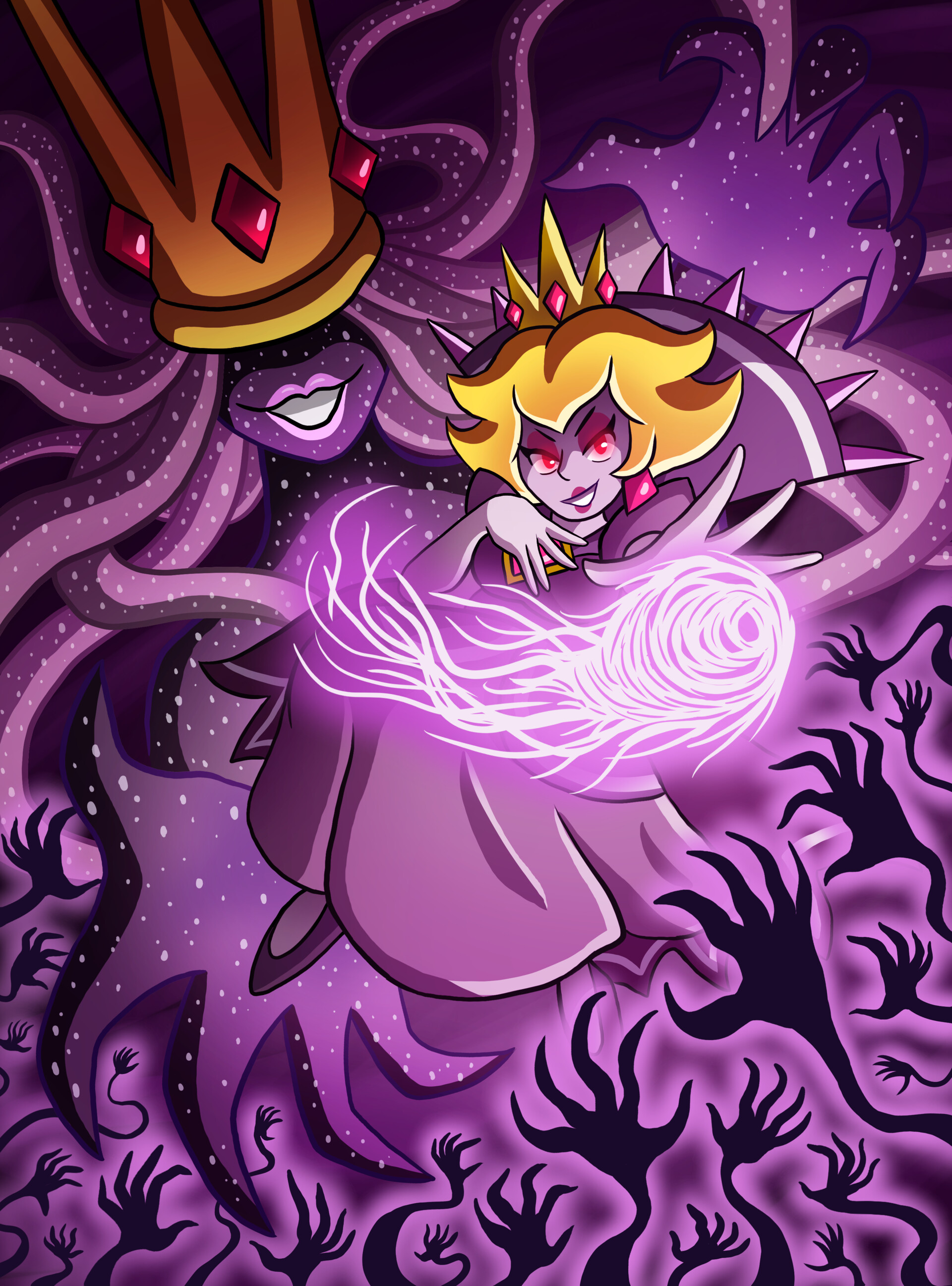 Shadow Queen-possessed Peach from Paper Mario: The Thousand Year Door.