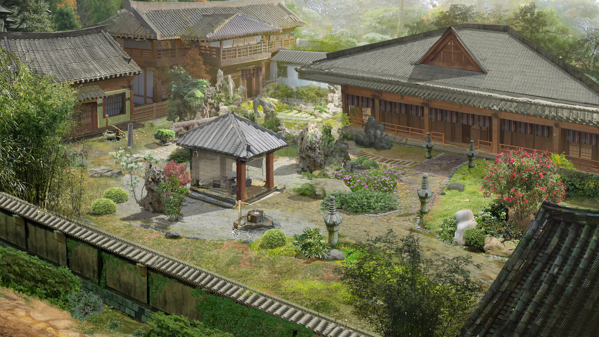 ArtStation - Ancient courtyard 古代唐风庭院