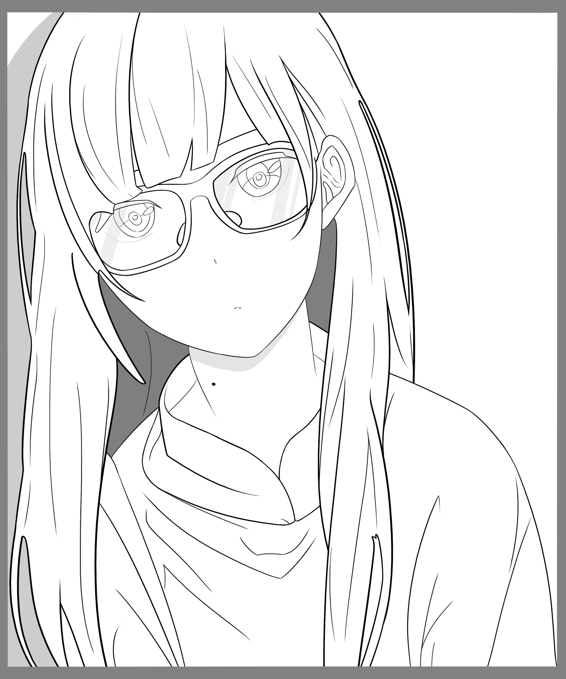Line art Drawing Anime Female Anime white pencil face png  PNGWing