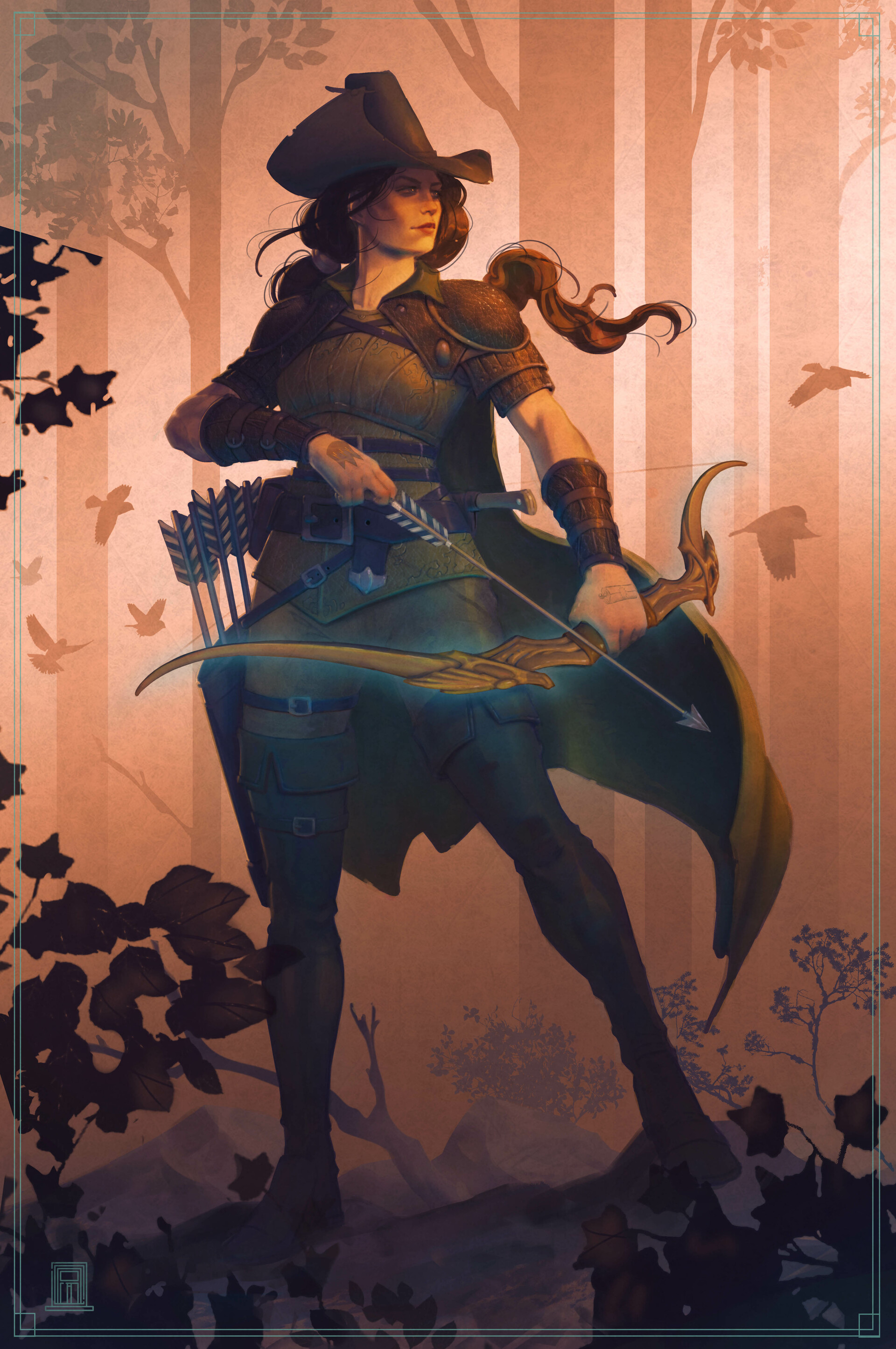 ArtStation Gunhild Kolbeck Human Ranger, DnD commission